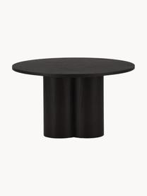 Tavolino rotondo da salotto in legno Olivia, Pannello di fibra a media densità (MDF), Legno laccato nero, Ø 80 cm