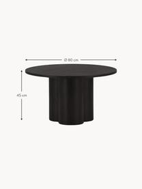 Table basse ronde en bois Olivia, MDF (panneau en fibres de bois à densité moyenne), Bois, noir laqué, Ø 80 cm