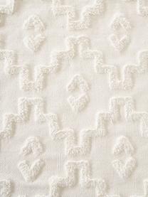 Okrúhly bavlnený koberec s reliéfnou štruktúrou Idris, 100 % bavlna, Krémovobiela, Ø 120 cm (veľkosť S)