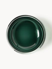 Ručně foukaný dekorativní tác Nicola, Sodnovápenaté sklo, Tmavě zelená, transparentní, Ø 15 cm