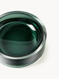 Ručně foukaný dekorativní tác Nicola, Sodnovápenaté sklo, Tmavě zelená, transparentní, Ø 15 cm