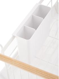 Abtropfgestell Tosca, Korb: Stahl, beschichtet, Griffe: Holz, Weiß, Helles Holz, B 47 x H 20 cm