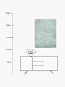 Handgemaltes Leinwandbild Simple Living mit Holzrahmen, Bild: Acrylfarbe, Rahmen: Eichenholz, beschichtet, Türkis, B 92 x H 120 cm