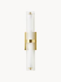 LED-Wandleuchte Mirabella, Lampenschirm: Glas, Transparent, Goldfarben, B 8 x H 38 cm