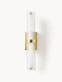 Aplique LED Elowyn, Pantalla: vidrio, Estructura: metal recubierto, Transparente, dorado, An 8 x Al 38 cm