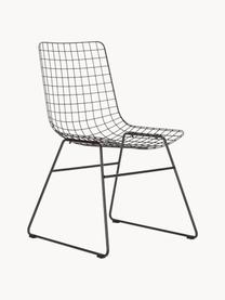 Silla de metal Wire, Metal con pintado en polvo, Negro, An 47 x F 54 cm