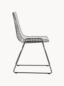 Chaise en métal Wire, Métal, revêtement par poudre, Noir, larg. 47 x prof. 54 cm