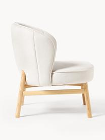 Fauteuil lounge rembourré en bois Dale, Tissu blanc cassé, bois de frêne clair, larg. 68 x haut. 68 cm