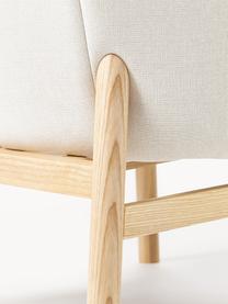 Kreslo s drevenými nohami Dale, Lomená biela, jaseňové drevo, Š 68 x H 68 cm