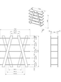 Estantería Blow, Estantería: aglomerado en estructura , Superficie: tablero de fibras de dens, Nogal, An 156 x Al 160 cm