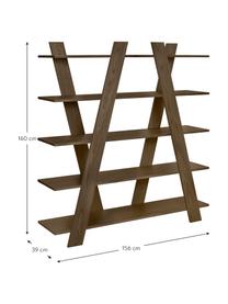 Estantería Blow, Estantería: aglomerado en estructura , Superficie: tablero de fibras de dens, Nogal, An 156 x Al 160 cm