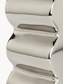 Tabouret en métal Curves, Aluminium, enduit, Nickel, larg. 30 x haut. 45 cm