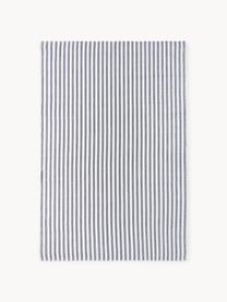 Tapis d'intérieur/extérieur tissé à la main Lyla, 100 % polyester, certifié GRS, Blanc, bleu foncé, larg. 80 x long. 150 cm (taille XS)