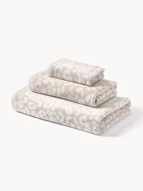 Lot de serviettes de bain Leo, tailles variées, Beige, blanc cassé, 3 éléments (1 serviette invité, 1 serviette de toilette et 1 drap de bain)