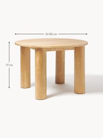 Mesa de comedor redonda de roble Ohana, Ø 120 cm, Madera de roble maciza embarnizada

Este producto está hecho de madera de origen sostenible y con certificación FSC®., Roble barnizado claro, Ø 120 cm