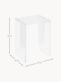 Mesa auxiliar de diseño Max-Beam, Plástico, Transparente, An 33 x Al 47 cm