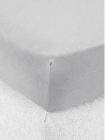 Drap-housse en jersey élasthanne pour surmatelas Lara, 95 % coton, 5 % élasthanne, Gris clair, larg. 95 x long. 200 cm, haut. 15 cm