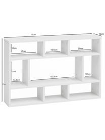 Libreria a muro in bianco opaco Alek, Truciolato, melaminico, Bianco, Larg. 75 x Alt. 51 cm