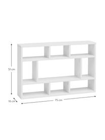 Libreria a muro in bianco opaco Alek, Truciolato, melaminico, Bianco, Larg. 75 x Alt. 51 cm