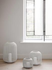 Photophore moderne Lito, Acier, revêtement par poudre, Blanc, Ø 20 x haut. 17 cm