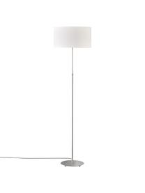 Klassische Stehlampe Pina in Weiss, Lampenschirm: Stoff (Chintz), Weiss, Silberfarben, Ø 40 x H 150 cm