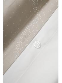 Taie d'oreiller en satin de coton à motif grue Yuma, Beige, larg. 50 x long. 70 cm