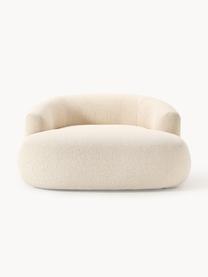 Sillón lounge grande en tejido bouclé Sofia, Tapizado: tejido bouclé (100% polié, Estructura: madera de abeto, tablero , Patas: plástico Este producto es, Bouclé beige claro, An 145 x F 144 cm