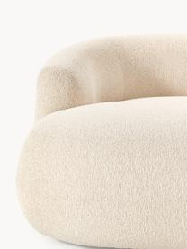 Sillón lounge grande en tejido bouclé Sofia, Tapizado: tejido bouclé (100% polié, Estructura: madera de abeto, tablero , Patas: plástico Este producto es, Bouclé beige claro, An 145 x F 144 cm