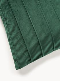 Housse de coussin en velours vert foncé Lola, Velours (100 % polyester), Vert foncé, larg. 30 x long. 50 cm