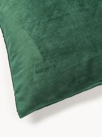 Housse de coussin en velours vert foncé Lola, Velours (100 % polyester), Vert foncé, larg. 30 x long. 50 cm