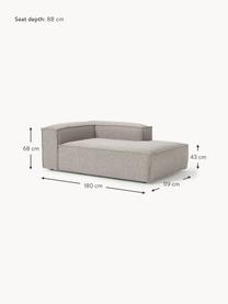 Chaise longue hoekmodule Lennon uit bouclé, Bekleding: bouclé (100% polyester) M, Frame: massief grenenhout, multi, Poten: kunststof Dit product is , Bouclé taupe, B 119 x D 180 cm, hoekdeel links