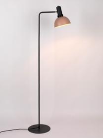 Lámpara de pie de metal Charlie, Pantalla: metal recubierto, Cable: cubierto en tela, Gris, rosa, F 54 x Al 158 cm
