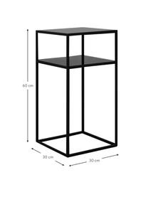 Metall-Beistelltisch Tensio, Metall, pulverbeschichtet, Schwarz, B 30 x T 30 cm