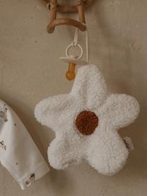 Doudou artesanal Daisy, con clip protage chupetes, Poliéster, Blanco Off White, marrón claro, An 20 x L 20 cm