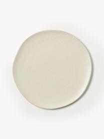 Assiette plate en grès Flow, Grès cérame, Blanc cassé, chiné, Ø 27 cm