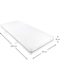 Colchón de espuma fria de 7 zonas Alicja, Funda: tejido doble 65% poliéste, Blanco, 90 x 200 cm