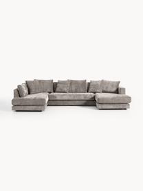 Narożna sofa modułowa Tribeca, Tapicerka: 100% poliester Dzięki tka, Stelaż: drewno bukowe, drewno sos, Nogi: drewno sosnowe Ten produk, Taupe tkanina, S 356 x G 192 cm, lewostronna