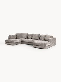 Narożna sofa modułowa Tribeca, Tapicerka: 100% poliester Dzięki tka, Stelaż: drewno bukowe, drewno sos, Nogi: drewno sosnowe Ten produk, Taupe tkanina, S 356 x G 192 cm, lewostronna