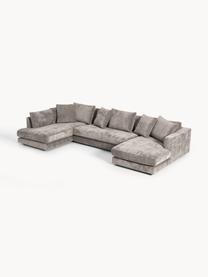 Narożna sofa modułowa Tribeca, Tapicerka: 100% poliester Dzięki tka, Stelaż: drewno bukowe, drewno sos, Nogi: drewno sosnowe Ten produk, Taupe tkanina, S 356 x G 192 cm, lewostronna