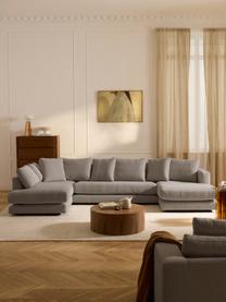 Narożna sofa modułowa Tribeca, Tapicerka: 100% poliester Dzięki tka, Stelaż: drewno bukowe, drewno sos, Nogi: drewno sosnowe Ten produk, Taupe tkanina, S 356 x G 192 cm, lewostronna