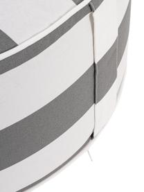 Opblaasbare buitenpoef Stripes in wit/grijs, Bekleding: 100% polyester stof (200 , Wit, grijs, Ø 53 x H 23 cm