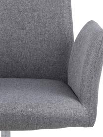Krzesło biurowe Naya, obrotowe, Tapicerka: poliuretan, Stelaż: metal malowany proszkowo, Jasnoszara tkanina, czarny, S 57 x G 59 cm