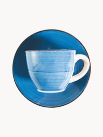 Tasses à expresso avec sous-tasses Baita Acqua, 6 élém., Grès, Tons bleus, Ø 7 x haut. 6 cm, 90 ml