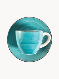 Tasses à expresso avec sous-tasses Baita Acqua, 6 élém., Grès, Tons bleus, Ø 7 x haut. 6 cm, 90 ml