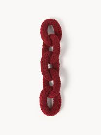 Cuscino in teddy Chain Dotty, Rivestimento: 100% poliestere (teddy), Rosso vino, Larg. 60 x Prof. 20 cm