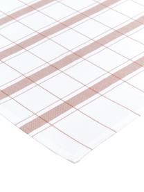 Baumwoll-Geschirrtücher Halida mit Streifen und Karomuster, 2 Stück, 100% Baumwolle, Weiss, Nougatbraun, 55 x 75 cm