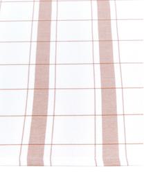 Baumwoll-Geschirrtücher Halida mit Streifen und Karomuster, 2 Stück, 100% Baumwolle, Weiß, Nougatbraun, 55 x 75 cm