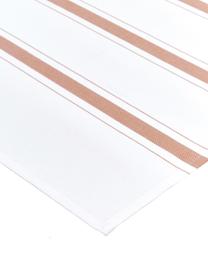 Baumwoll-Geschirrtücher Halida mit Streifen und Karomuster, 2 Stück, 100% Baumwolle, Weiß, Nougatbraun, 55 x 75 cm