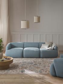 Modulares Bouclé-Sofa Sofia (3-Sitzer), Bezug: Bouclé (100 % Polyester) , Gestell: Fichtenholz, Spanplatte, , Füße: Kunststoff Dieses Produkt, Bouclé Blau, B 277 x T 103 cm