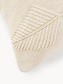 Housse de coussin en coton avec motif hivernal Beryl, 100 % coton, Blanc cassé, larg. 50 x long. 50 cm